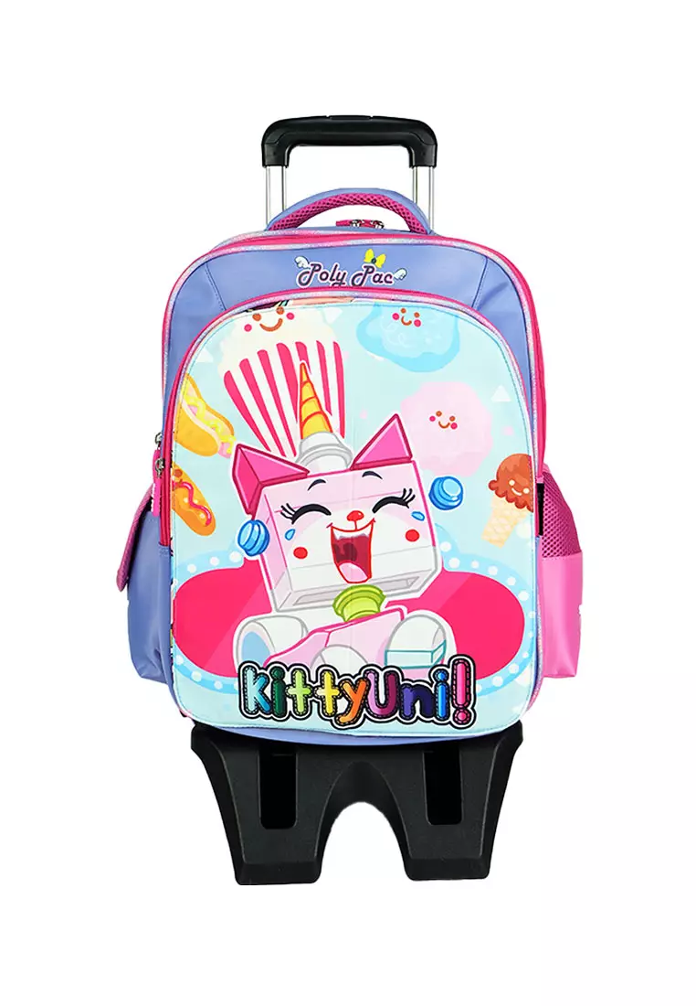 16" Ergonomic Flip-Able Magnetic School Bag with 6 x LED Wheel Trolley PS2037+TT
