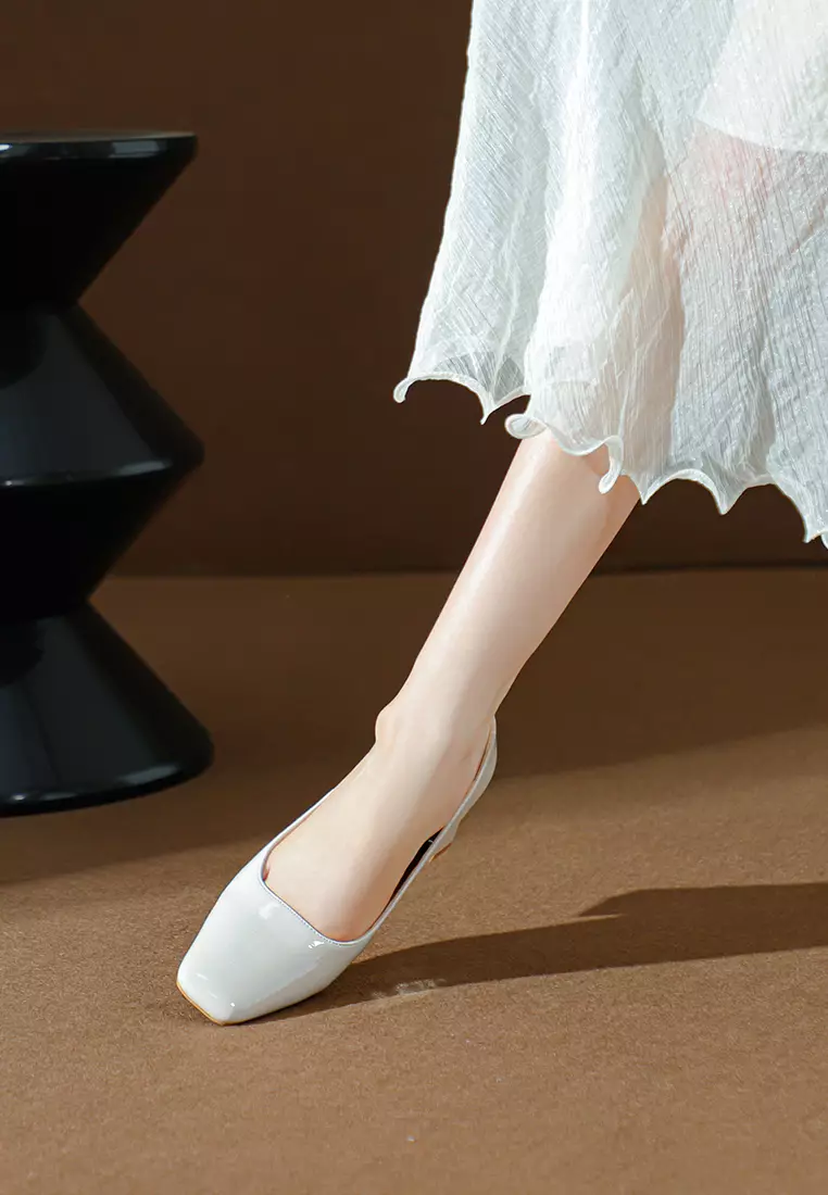 5CM Square Toe Patent Leather Pumps BY2355-3