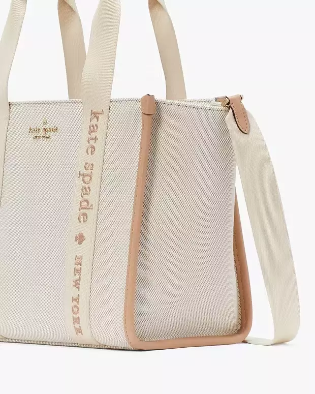 KG767 Kate Spade Kip Small Tote Canvas  (960) Light fawn 