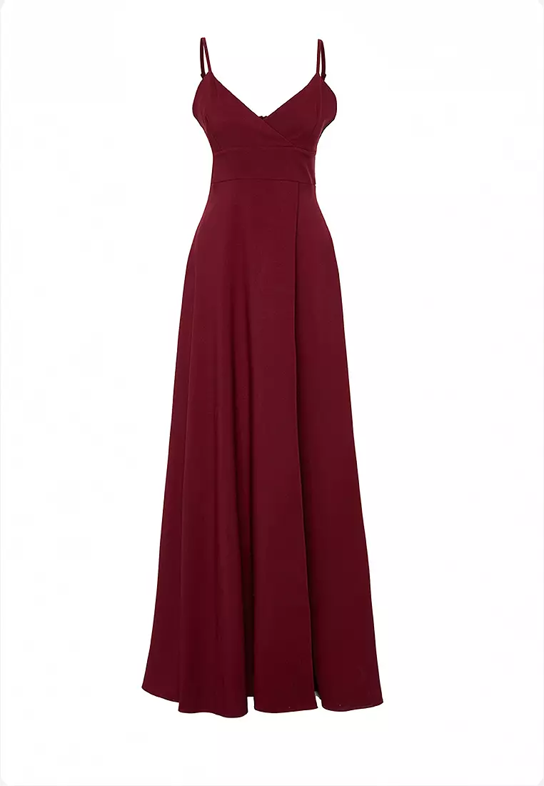 Slit Detail Long Elegant Evening Dress