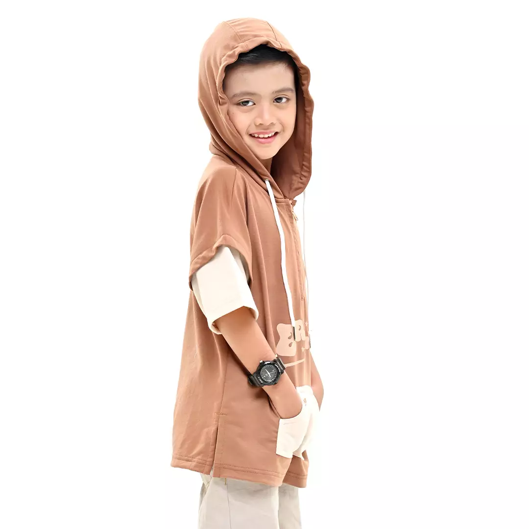 Rabbani - Baju Kaos Anak Laki-Laki Lengan Pendek Bani Batuta Kaskid Reyhan Exclusive - Brown Sugar