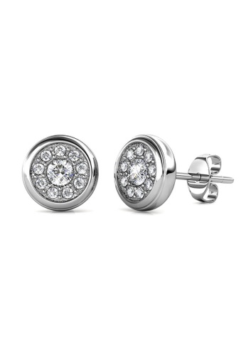 Her Jewellery silver Knob Earrings (White Gold) - Made with premium grade crystals from Austria 78038ACCB59938GS_1