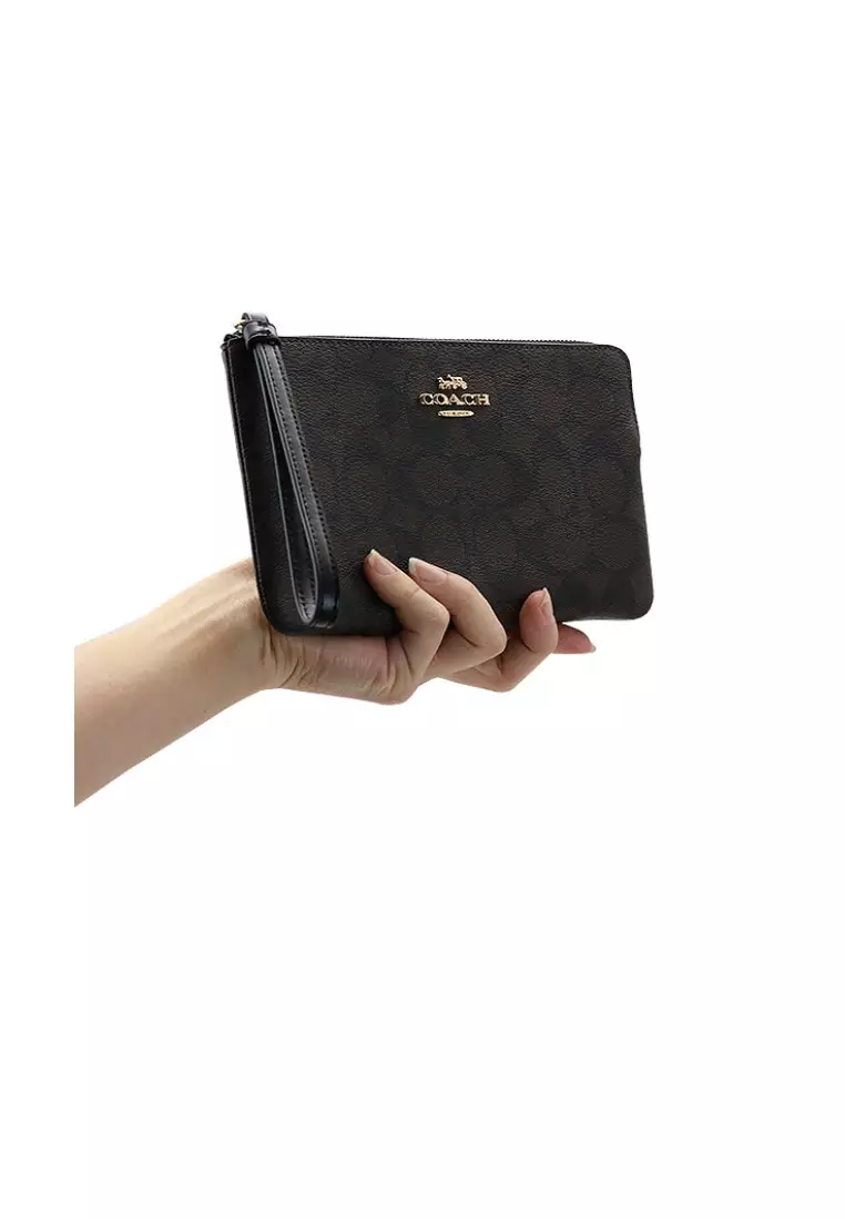Coach Zip Leather Wallet  (6648) - IM/ Brown /Black