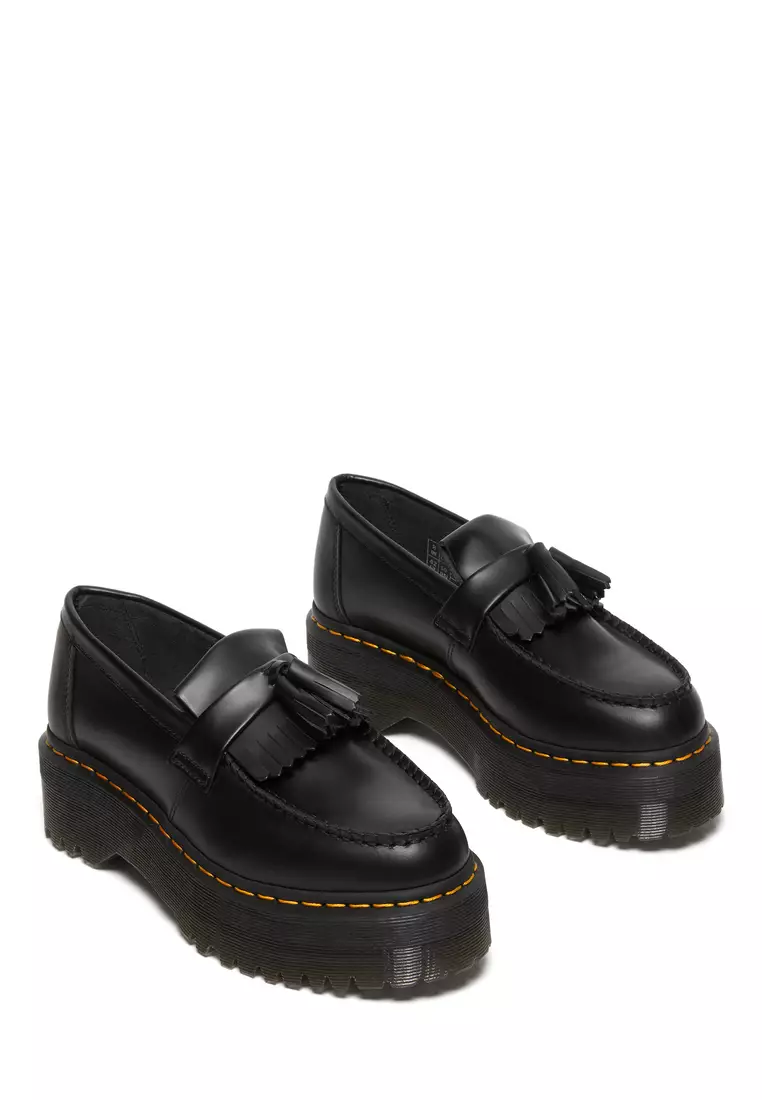 Adrian Quad Smooth Black Leather Shoes Women