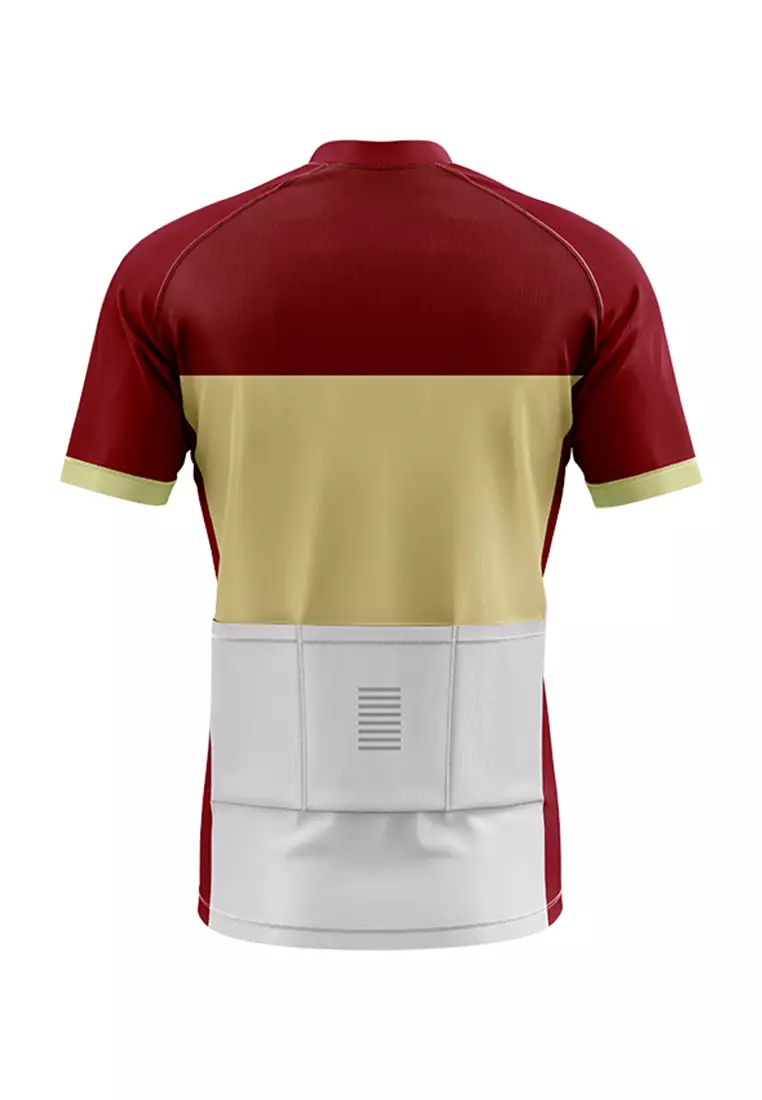 Jual Trijee Trijee Mackenzie Unisex Cycling Jersey Maroon White Gold Original 2023 ZALORA