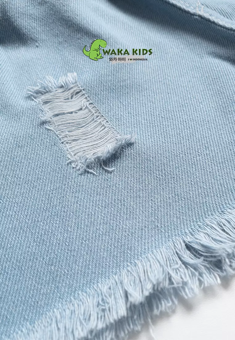 Wakakids Celana Jeans Pendek Rawis Hotpants Ripped Jeans Sobek Basic Polos 060 Vench