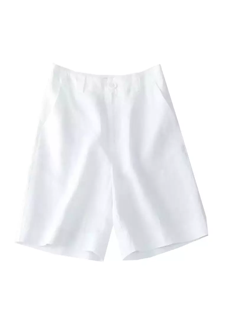 White cotton shorts store