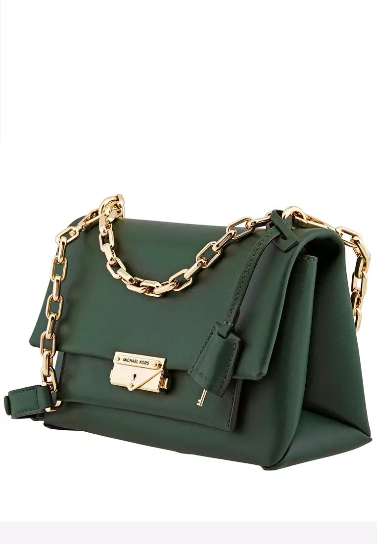 Cece Medium Leather Shoulder Bag - Moss