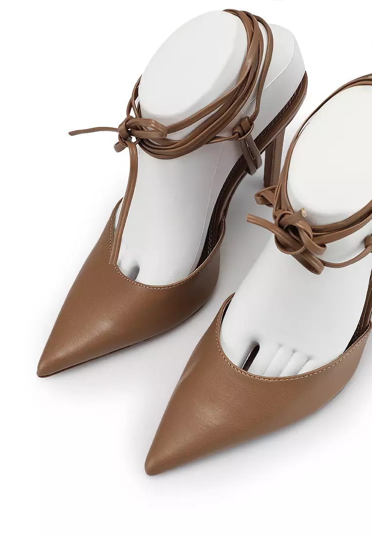 Wide Fit Prize Tie Leg High Heeled Shoes