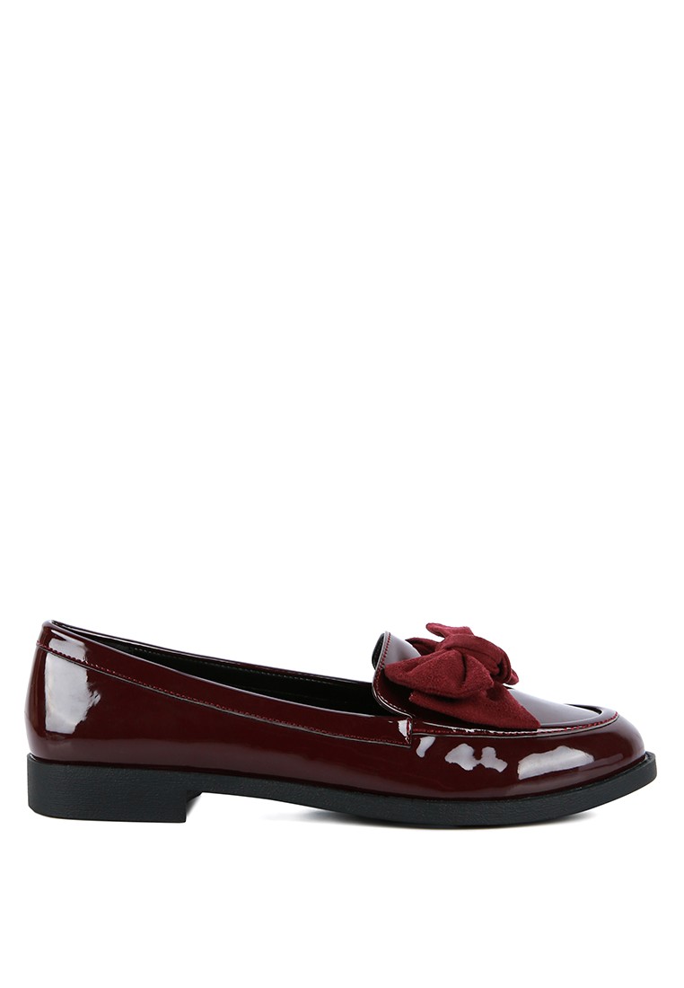 Burgundy Bow-Tie Loafers