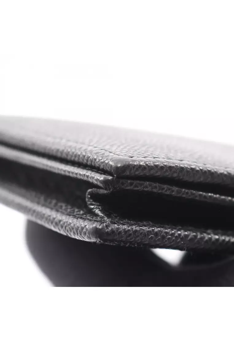 Pre-Loved Bvlgari bulgari bulgari man Bi-fold Long Wallet leather black