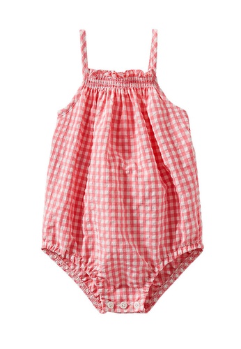 MANGO BABY red Gingham Check Print Swimsuit 13D31KA8206A40GS_1