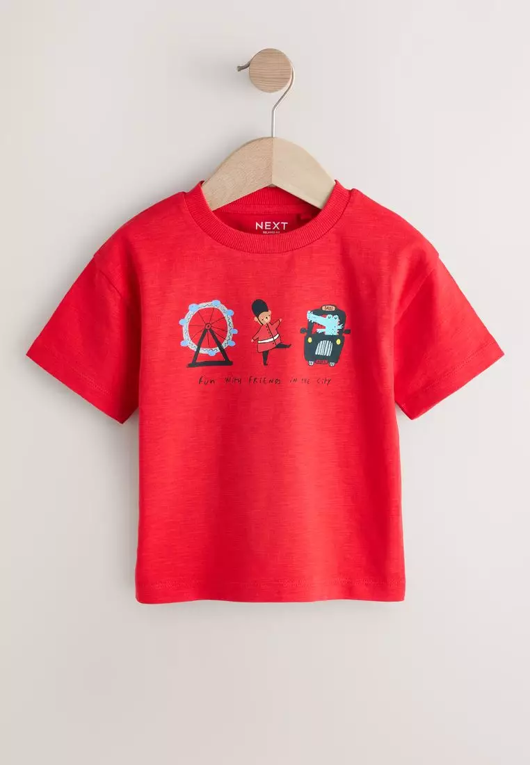 Short Sleeve All Over Graphic Print T-Shirts 3 Pack