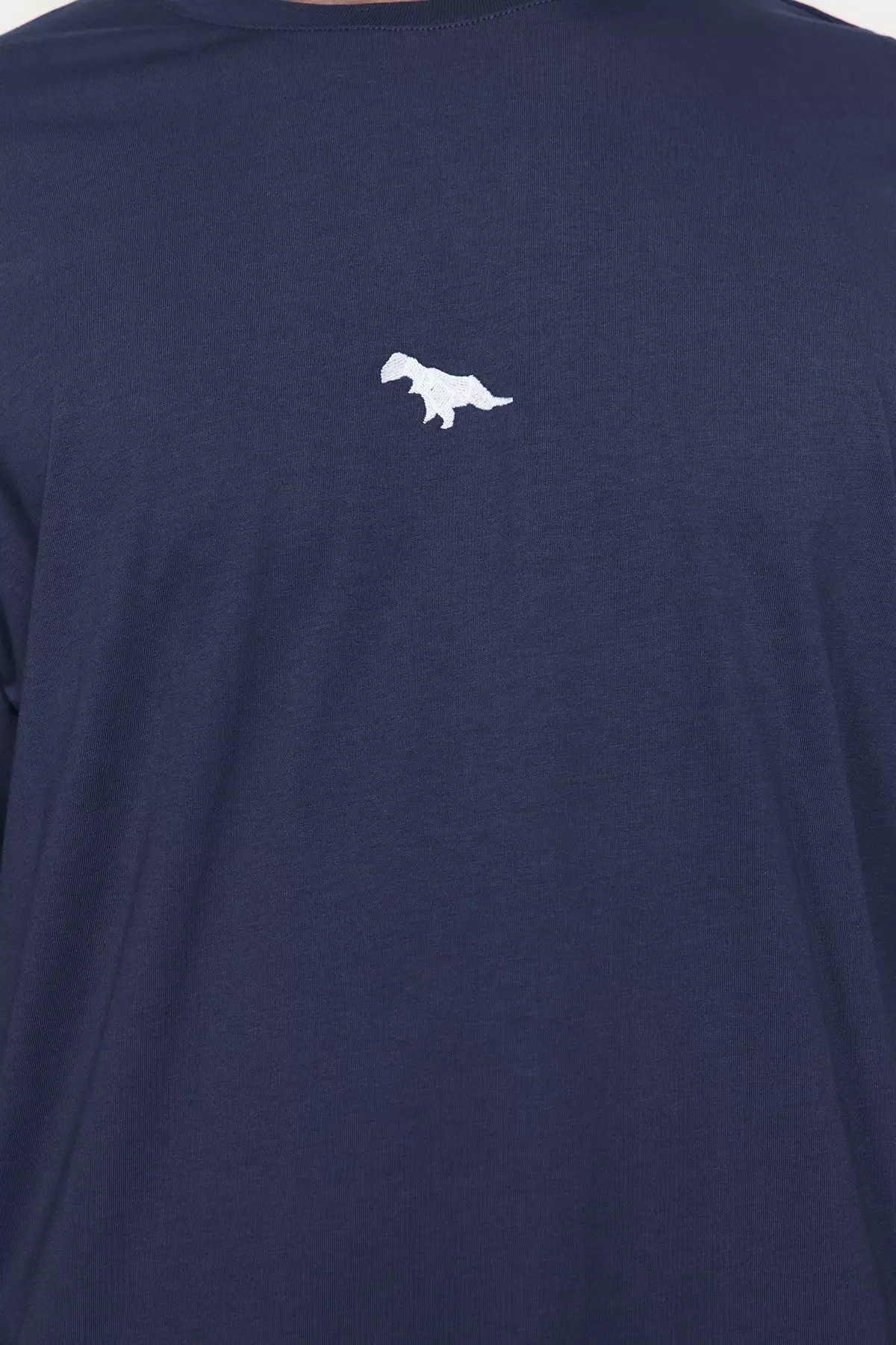 Oversize/Wide Cut Short Sleeve Dinosaur Embroidered T-Shirt