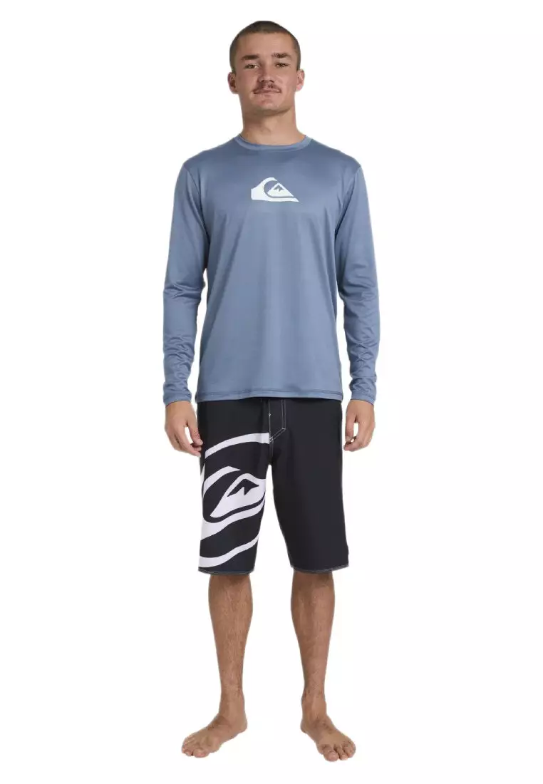 Mens Solid Streak Long Sleeve Surf T-Shirt