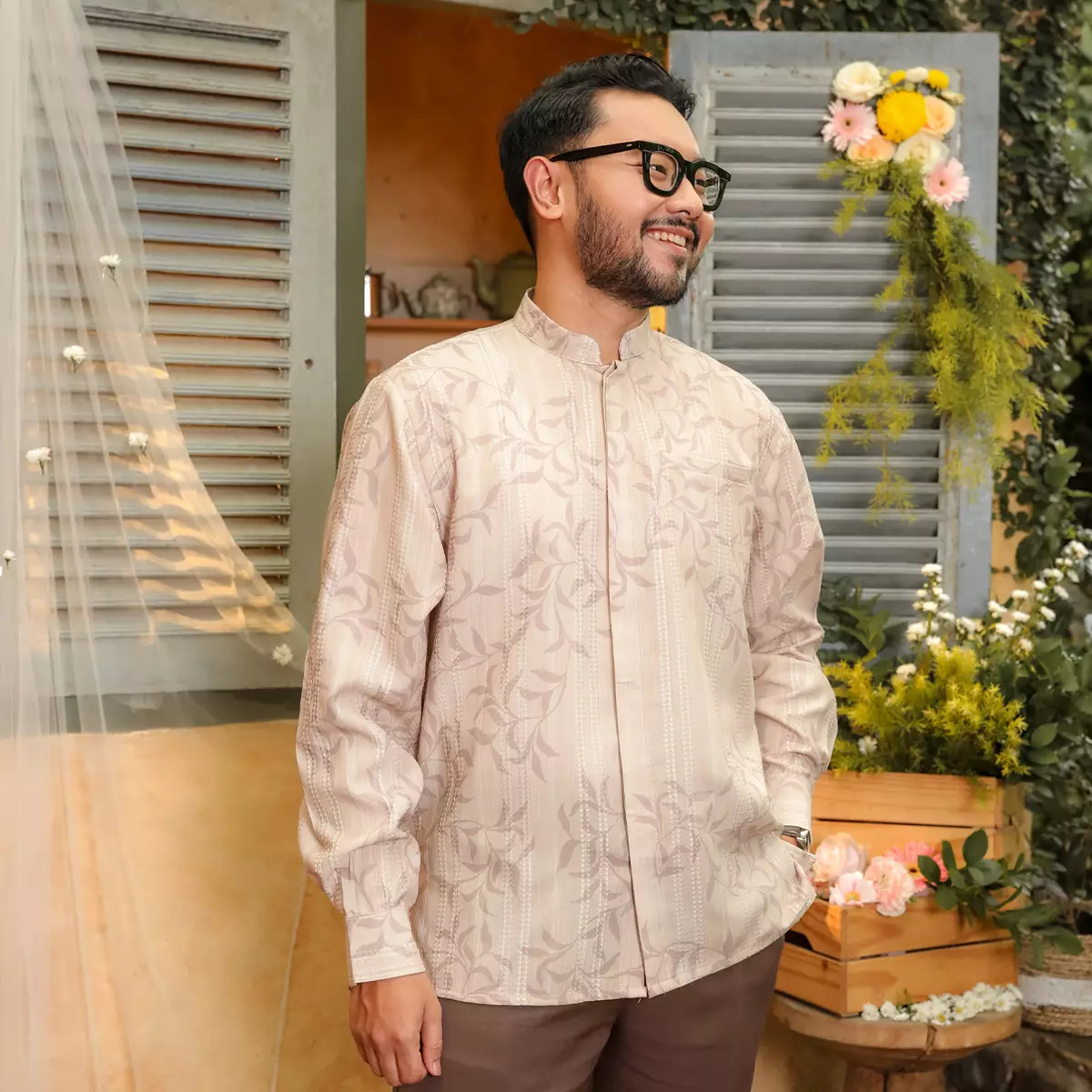 [Raya Collection] ZM Zaskia Mecca - Reave Blush - Kemeja Pria Panjang - Primadona Series Lilya Senja