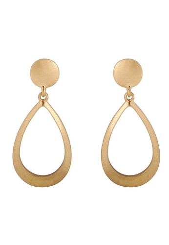 A-Excellence gold Abstract Open Design Golden Texture Earrings ABA66AC3E4932EGS_1