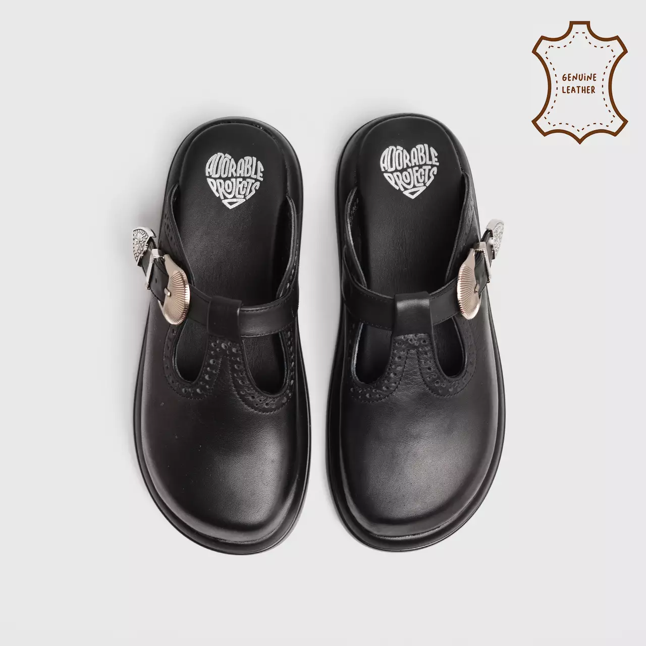 Aitra Sandals Genuine Leather Black