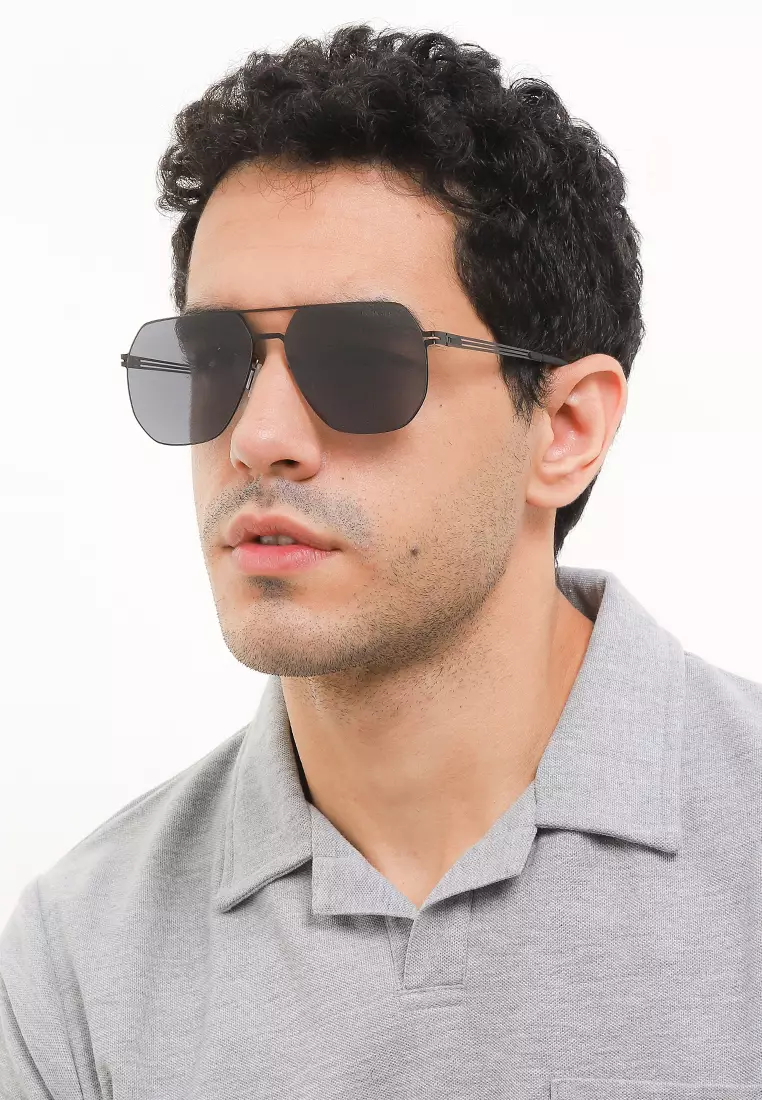 Polarized Stainless Frame Modern Hexagon Aviator Sunglasses