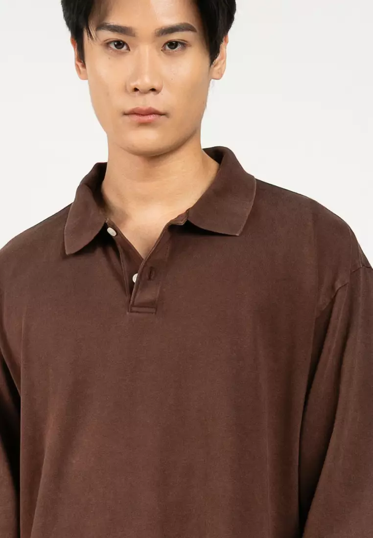 Long Sleeves Heavyweight Relaxed Polo Shirt