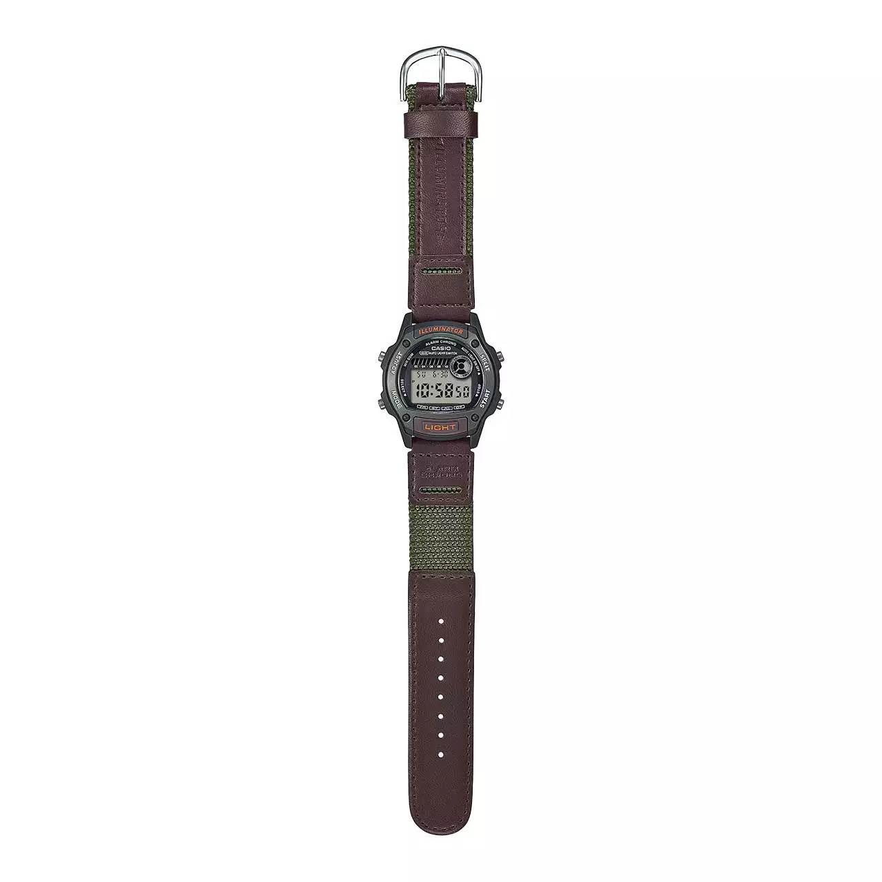 Casio Jam Tangan Pria - Brown Green - Canvas - W-220HF-3AVDF