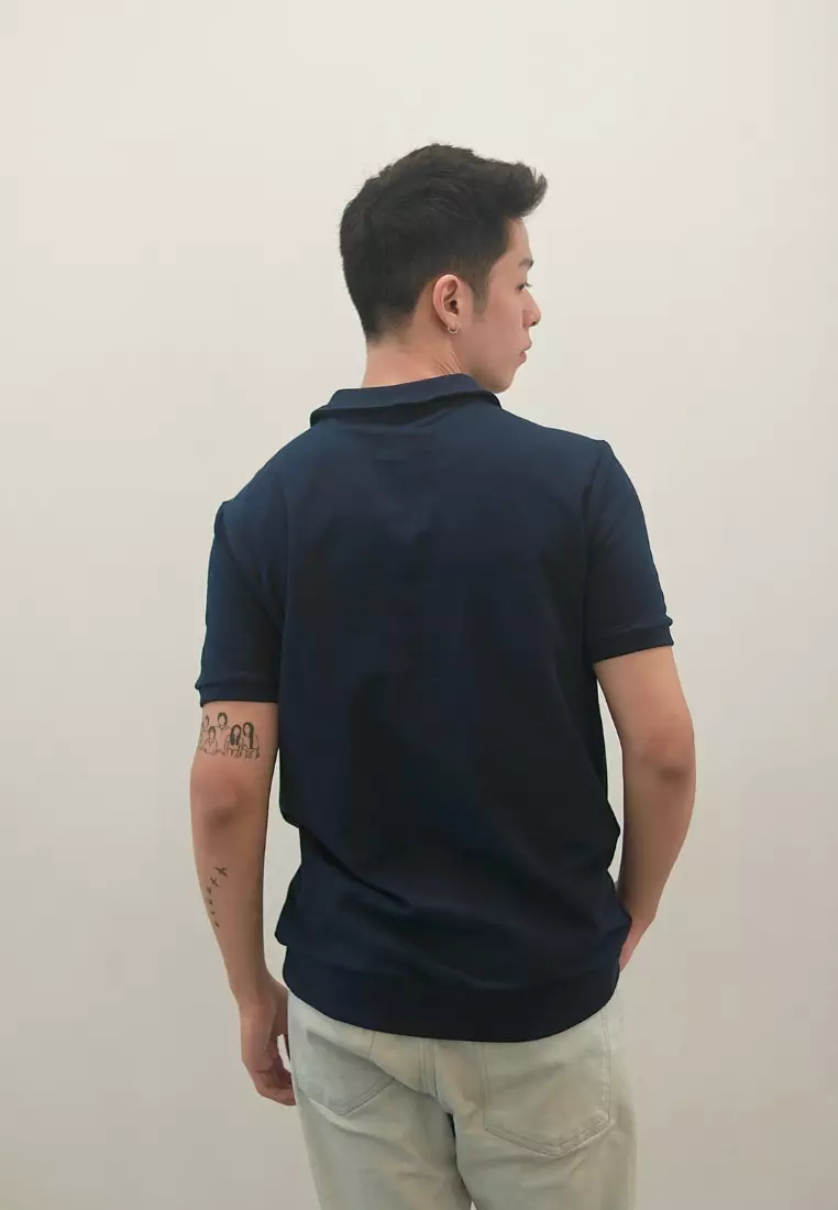 Kale HUGO Navy / Polo Shirt Lengan Pendek Pria