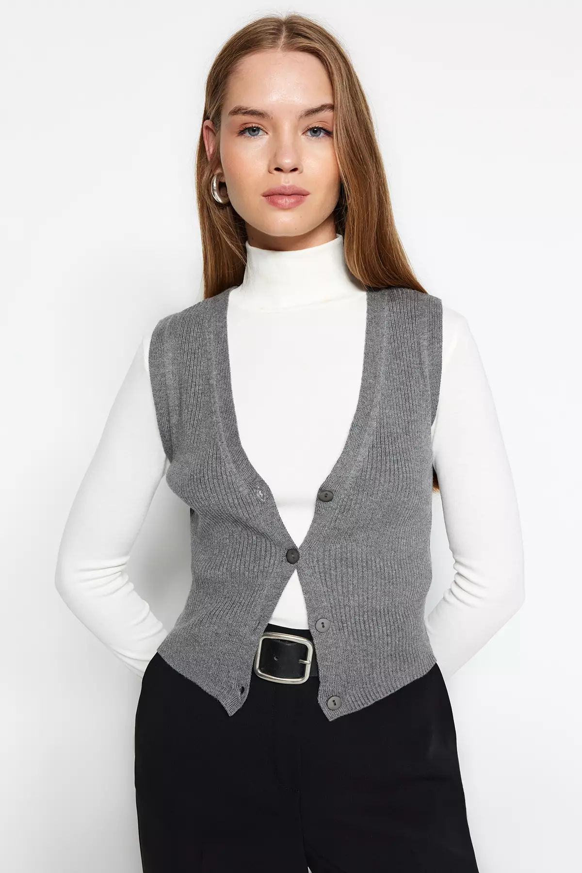 V-Neck Knit Vest