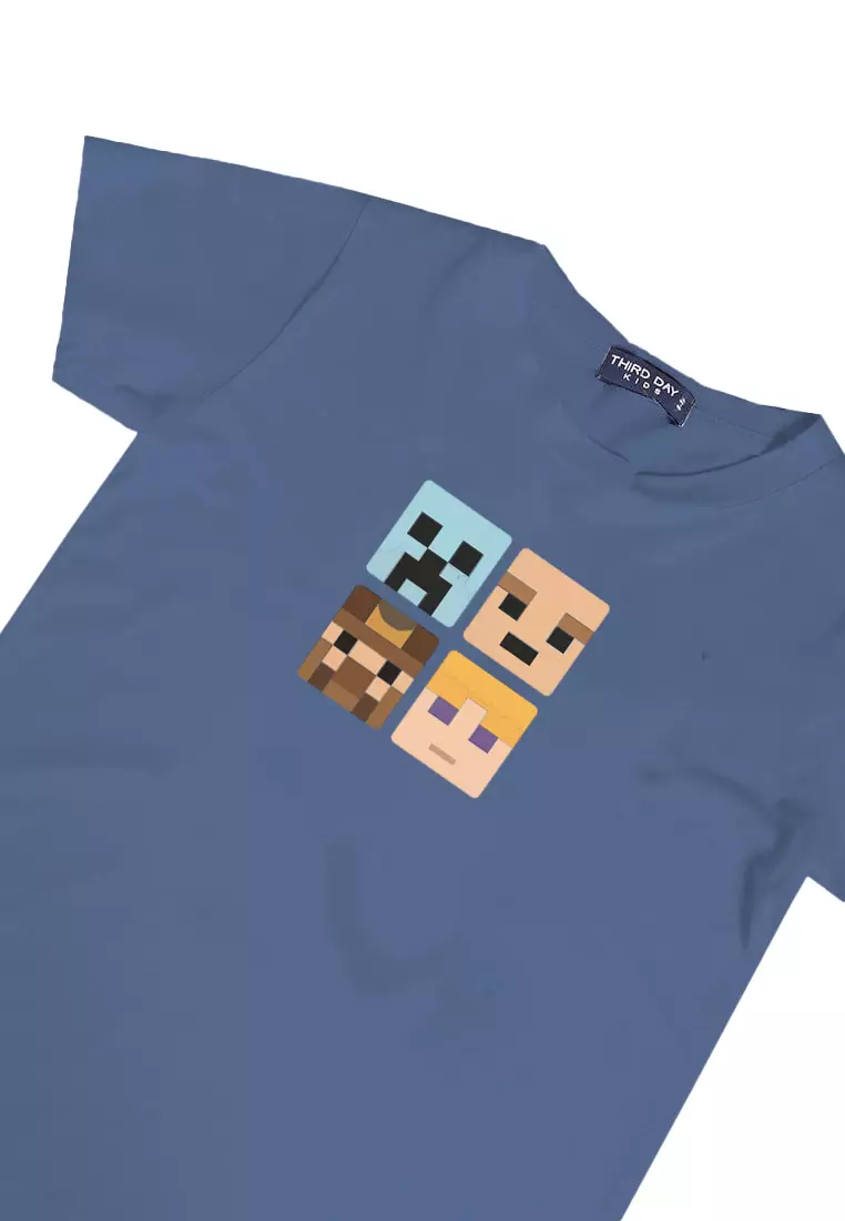 KU141 Kaos Anak Instacool "mc faces" country blue