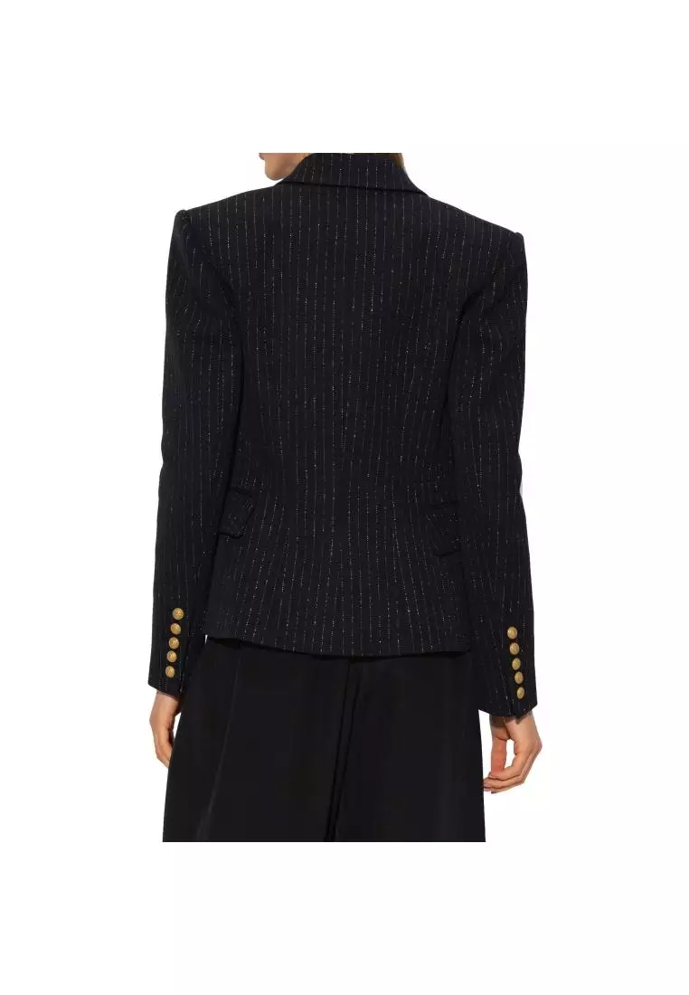 Buy Balmain BALMAIN - Balmain Wool Striped Jacket - Black Online ...