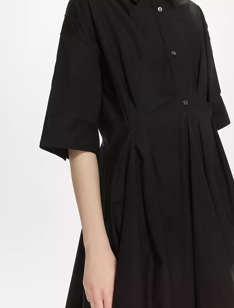Poplin X-Line Elegant Short Sleeve Dress