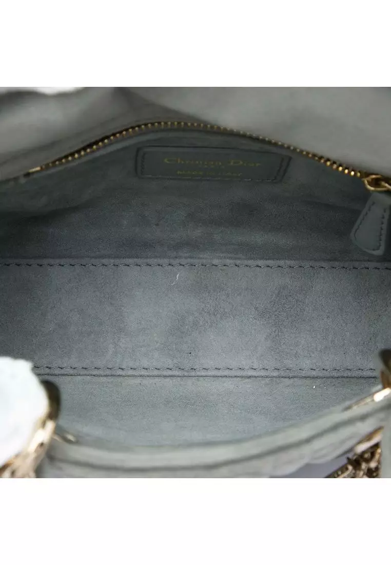 Pre-Loved Dior Mini Velvet Cannage Lady Dior
