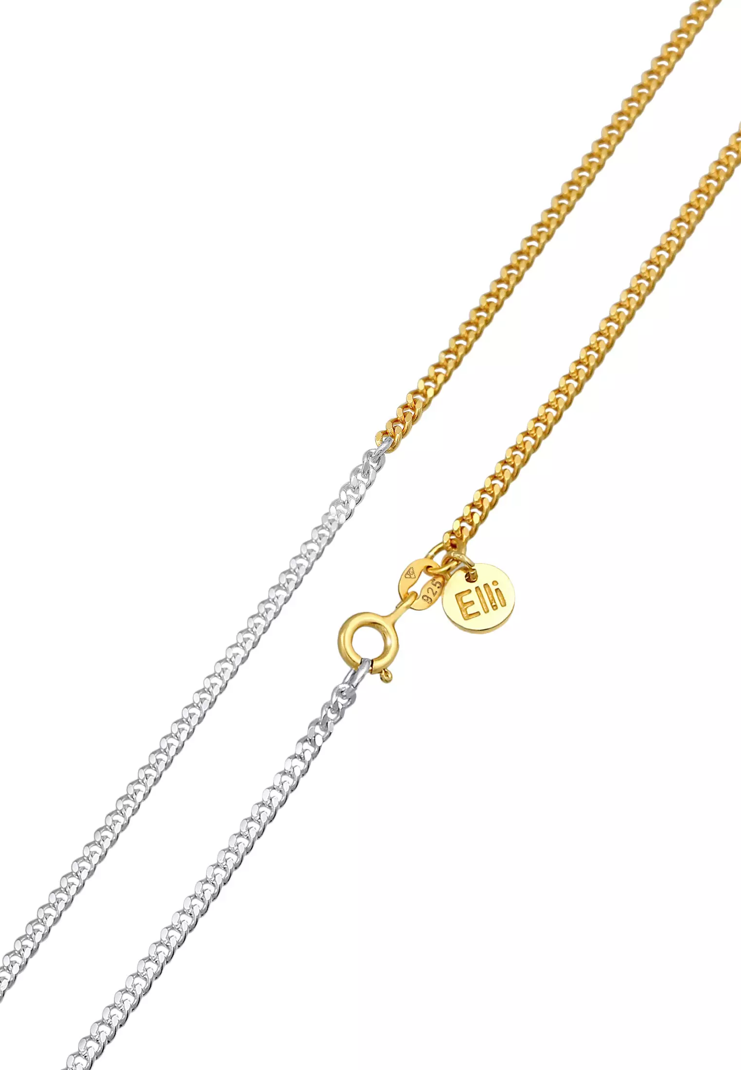 Necklace Curb Chain Basic Chunky Chain Bi-Color Trend Gold Plated