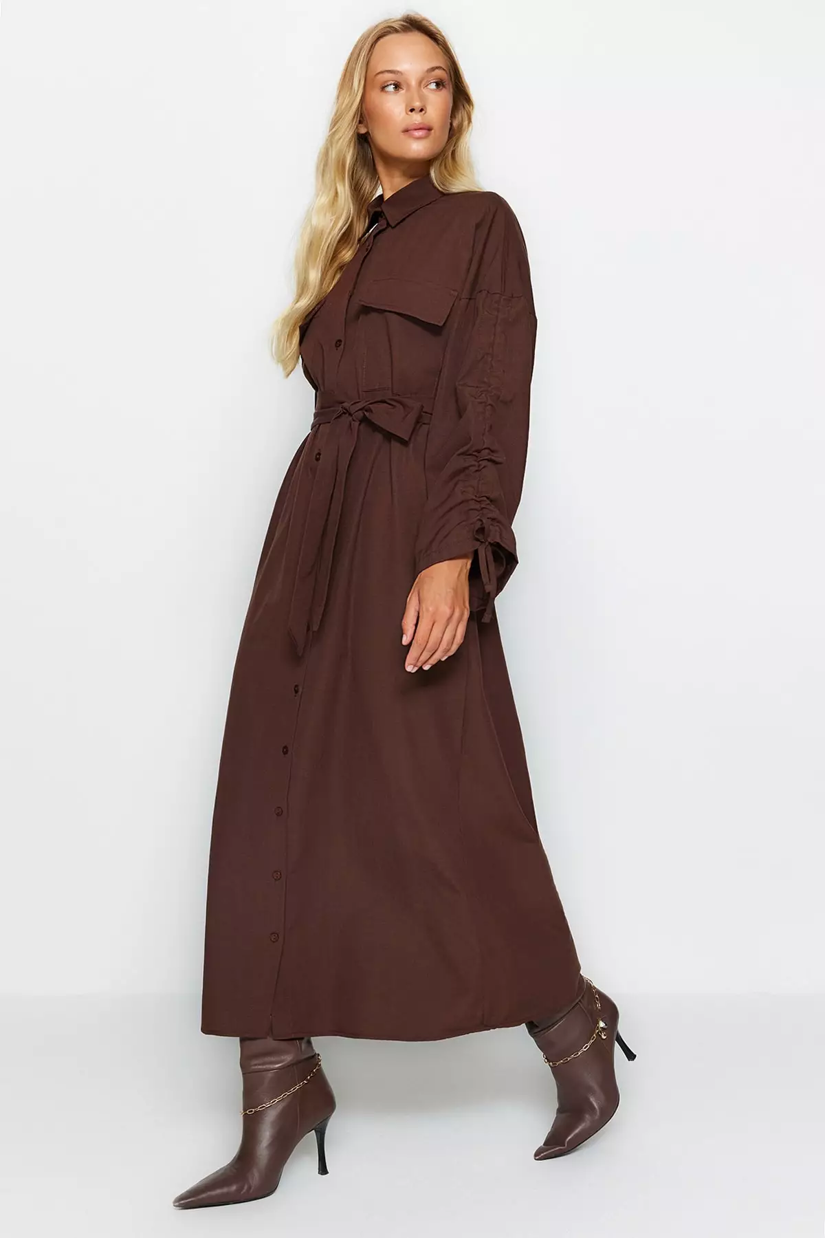 MODEST Belted Midi Dress