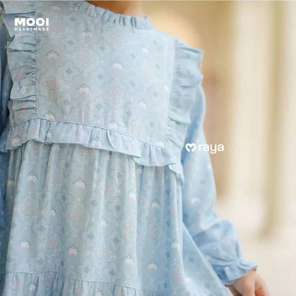 Mooi Dress Anak Gamis Anak Perempuan Raya Collection Namyra Dress - Dusty Blue