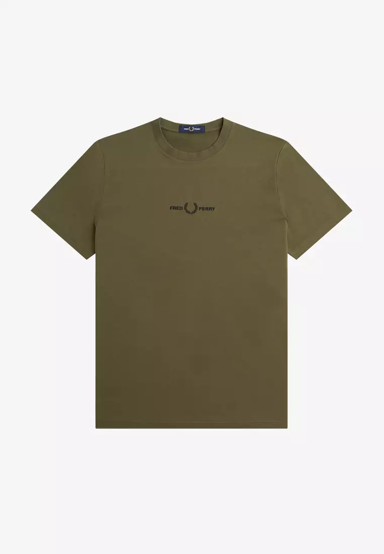 Buy Fred Perry Fred Perry M4580 Embroidered T-Shirt (Uniform Green ...