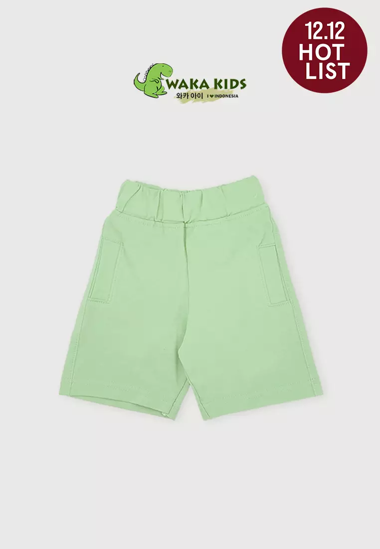 Wakakids Celana Pendek Anak Unisex Polos Basic Short Pants 4370 Vench Sage Green