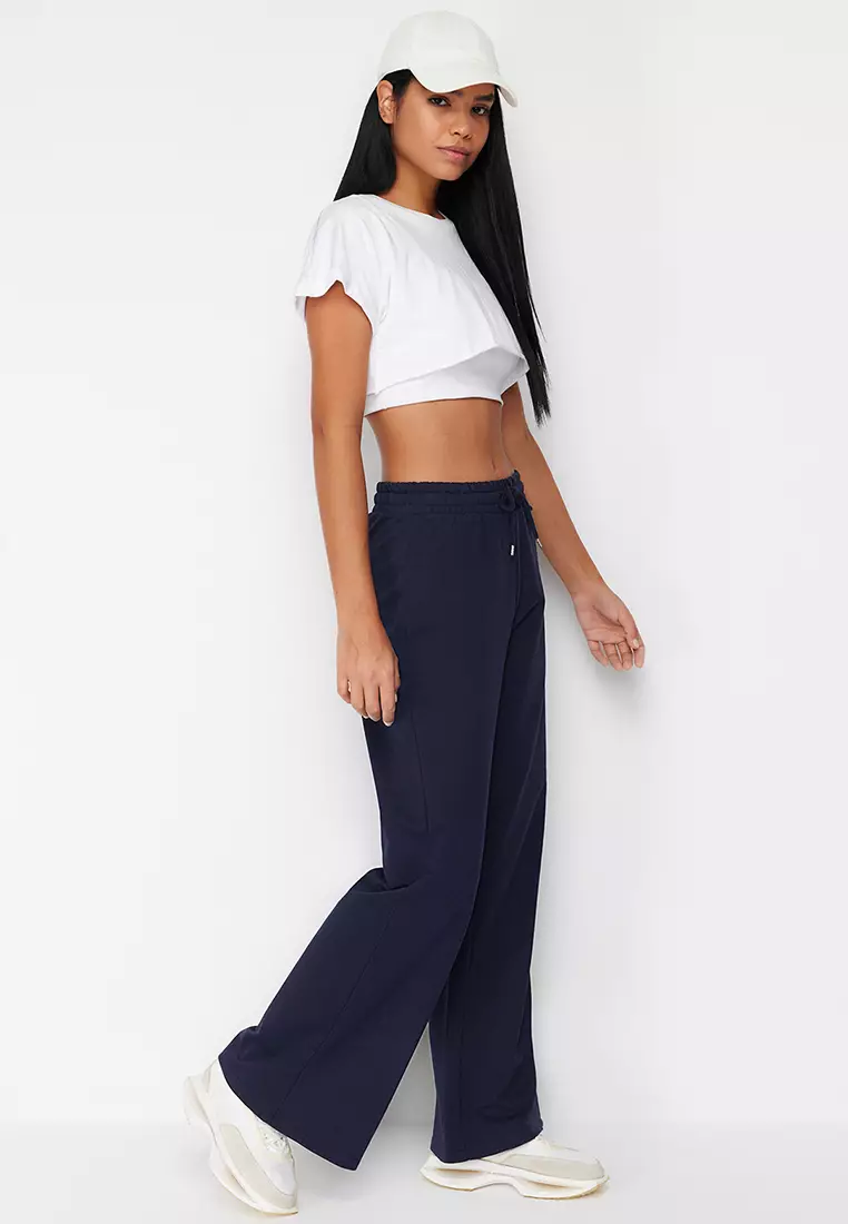 Elastic Wide Leg Pants