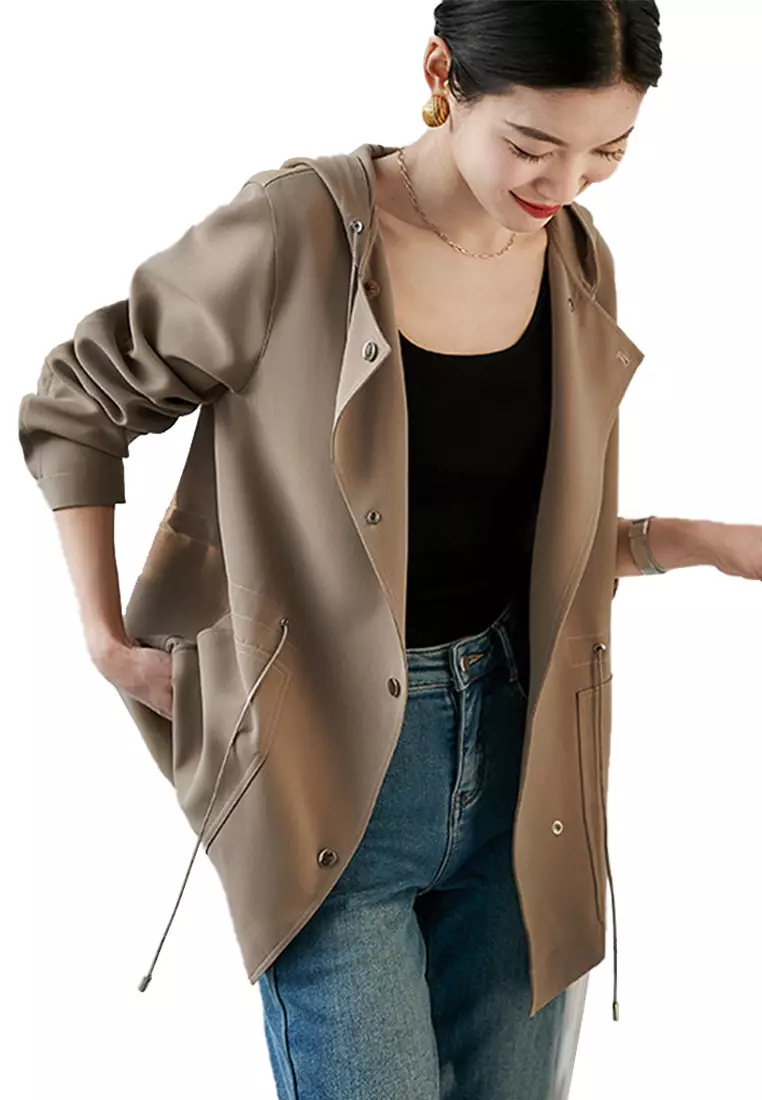 Buy Sunnydaysweety Fashion Korean version mid length trench coat