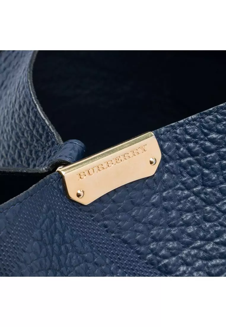 Pre-Loved Burberry Small Elephant Embossed Calfskin Check Canterbury Tote