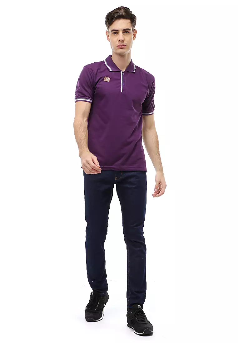 Jack Atasan Formal T-Shirt Kaos Kerah Polo Pria Short Sleeve Material Cotton ORIGINAL - Dark Purple