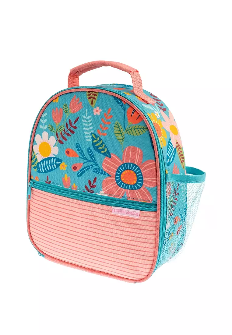 All Over Print Turquoise Floral Lunch Bag For Kids