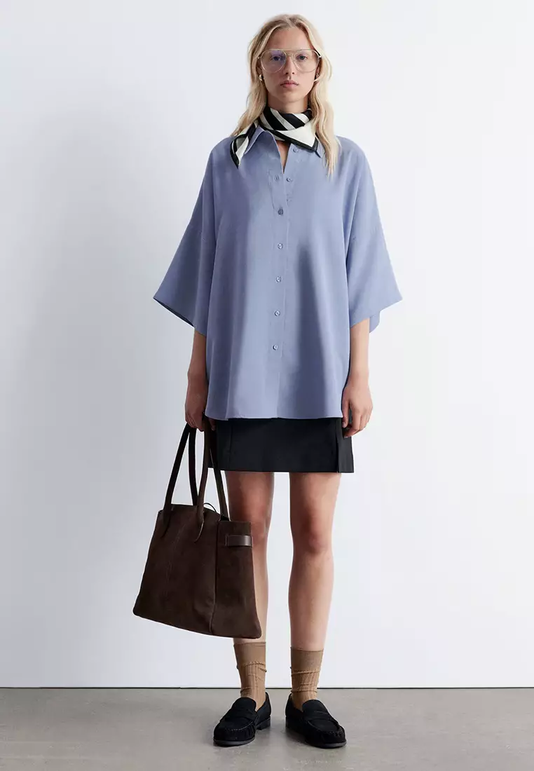 Oversized Quarter-Sleeve Shirt