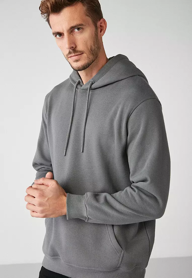 Jorge Soft Hooded Organic Cotton Kangaroo Pocket Regular Sweatshirt
