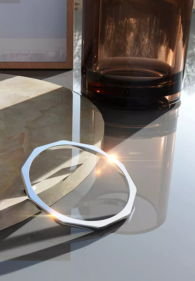 Solid 925 Sterling Silver Geometric Stacking Ring