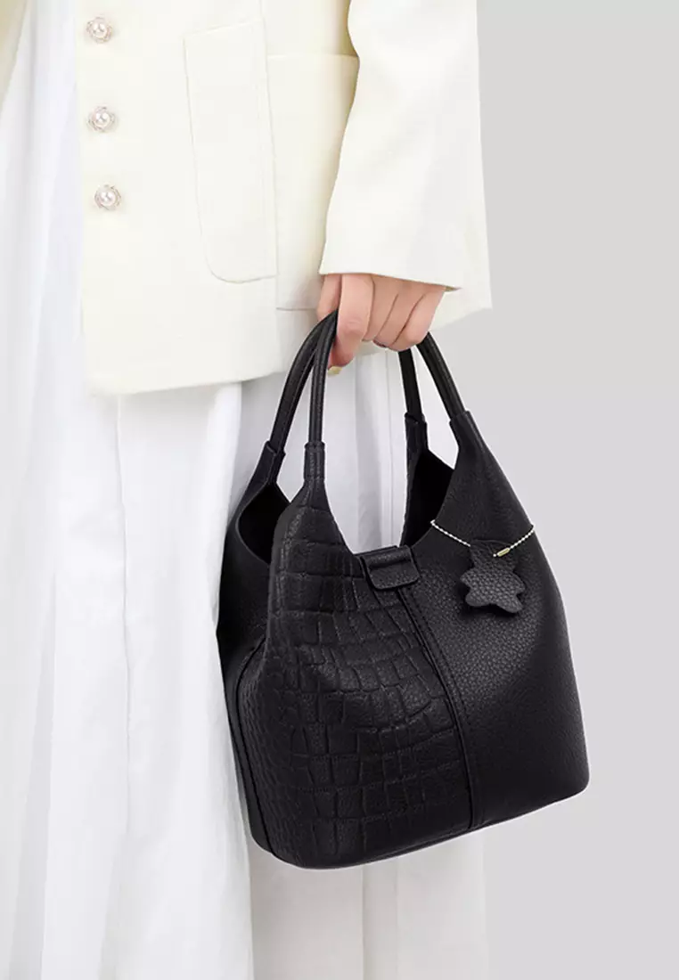 Versatile Patch Pattern Faux Leather Bucket Bag JW HD-2811