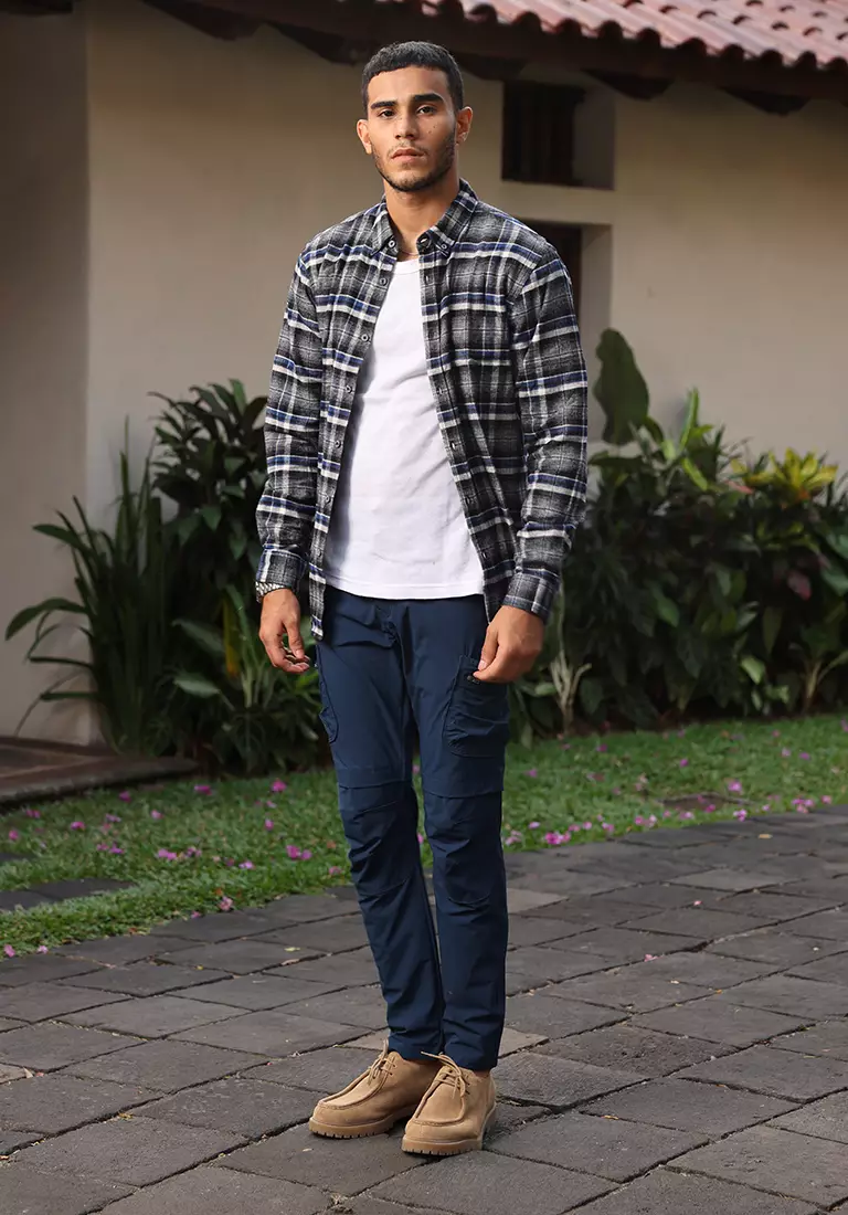 Oxcon Long Pants Cargo 4 WayStretch Nylon Cotton Navy Blue