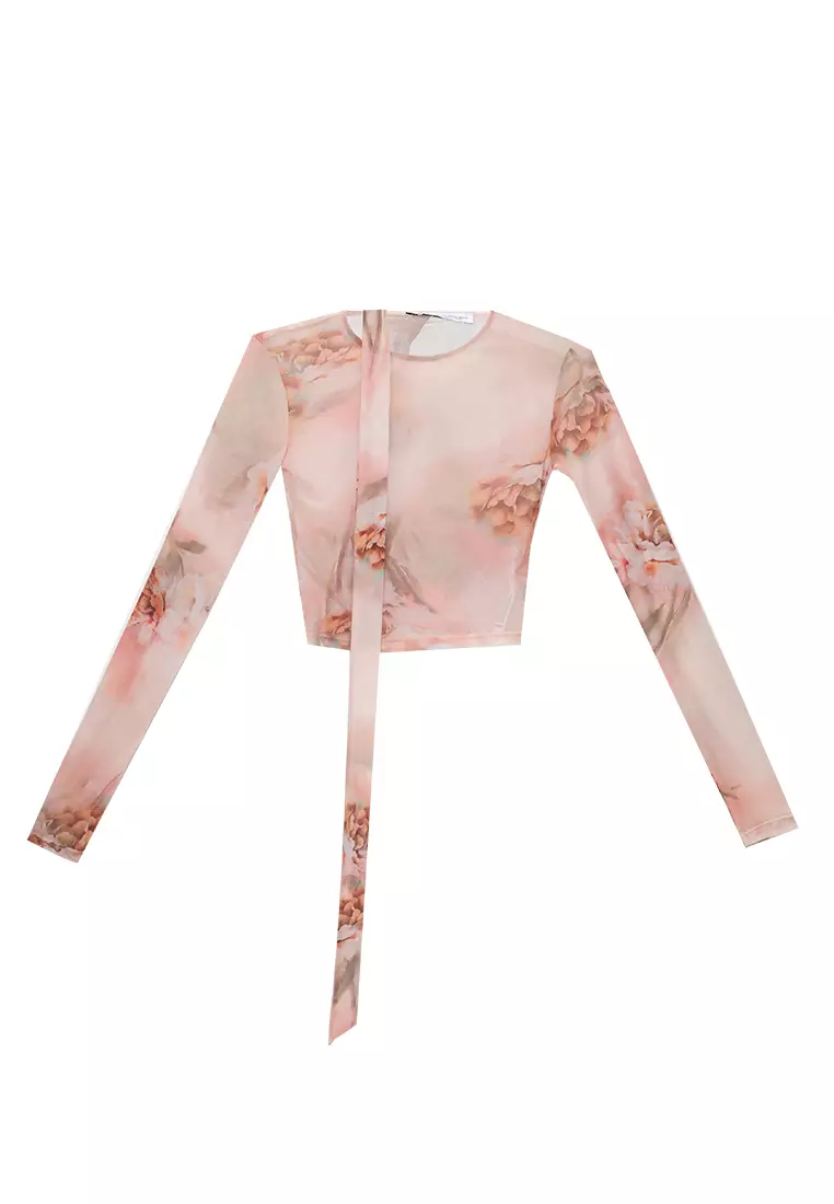 Bershka Flower Mesh Top 2025 Buy Bershka Online ZALORA Hong Kong