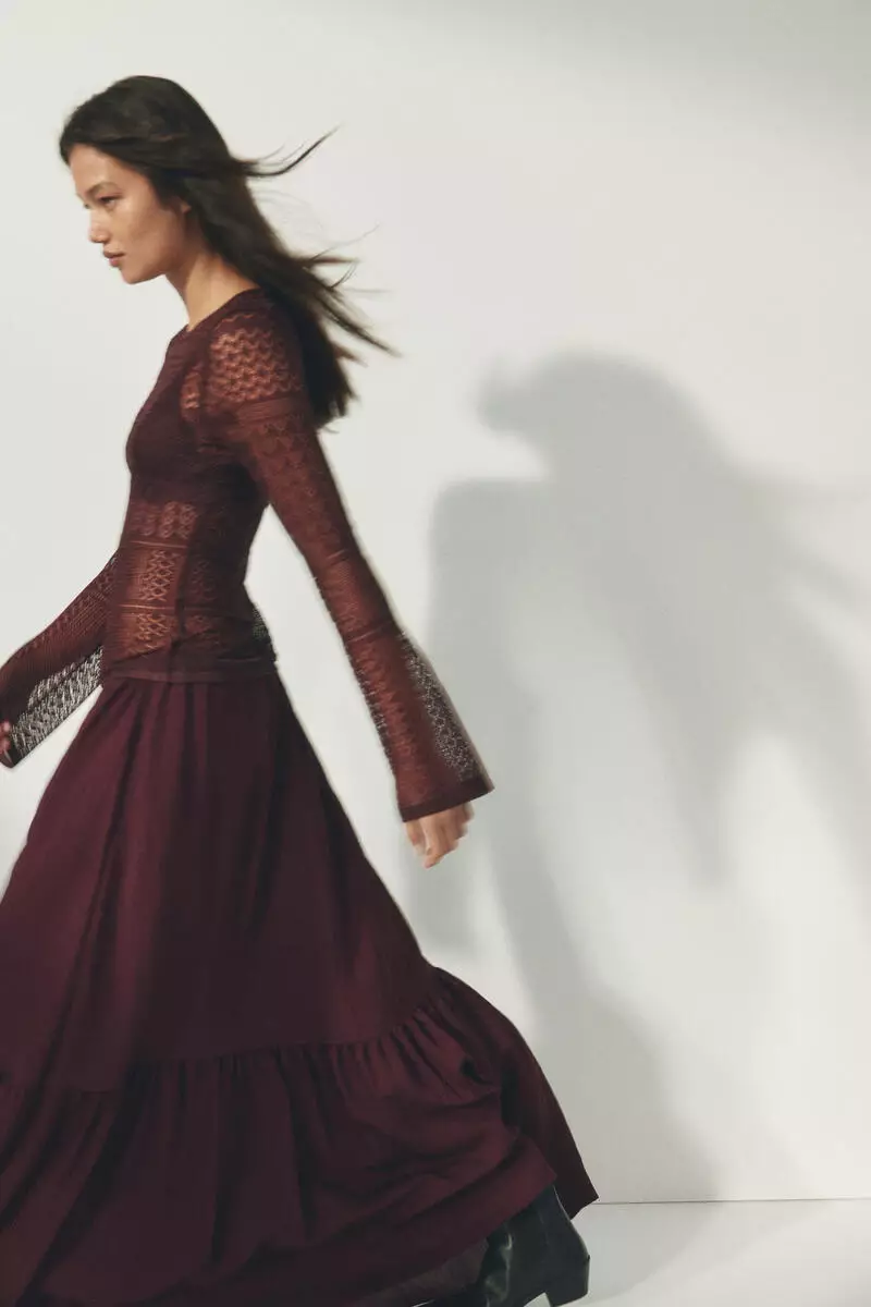 Crêpe A-line skirt