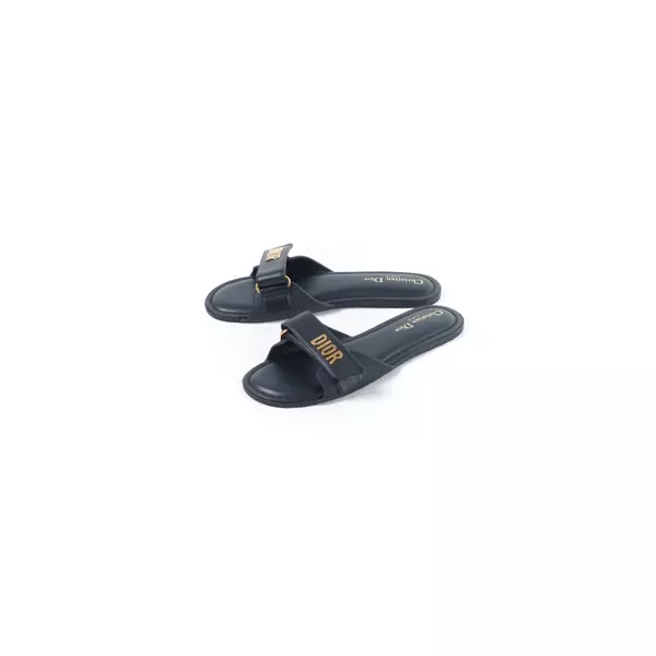 Sandal CHRISTIAN DIOR DIORIVERA DIORACT BLACK SLIDE 100% ORIGINAL