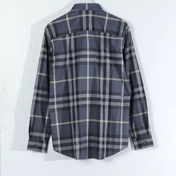 Kemeja BURBERRY CLAVERDON CHECK SEAL GREY SS24 LONG SHIRT 100% ORIGINAL